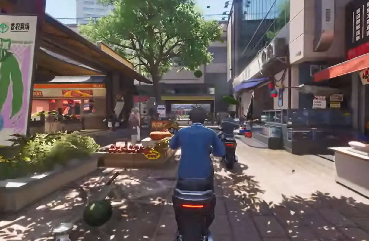 Motorcycle gameplay in Nova City