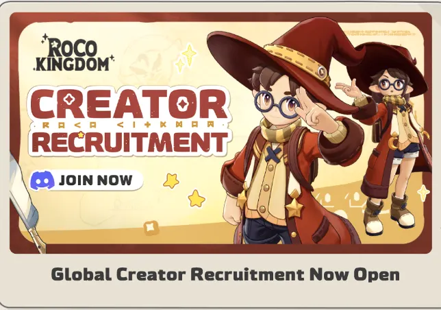 Официальный баннер Global Creator Recruitment Roco Kingdom.