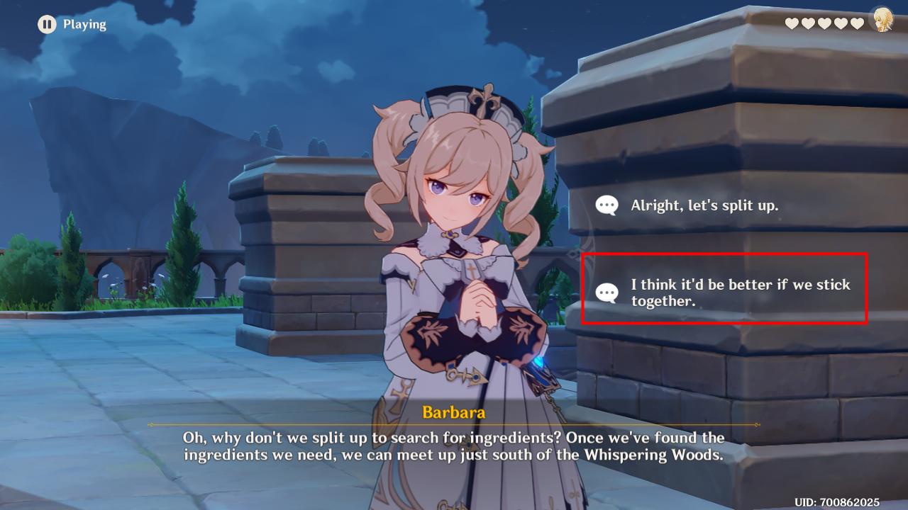 Genshin Impact Wellspring of Healing Hangout Event: Barbara - Act I