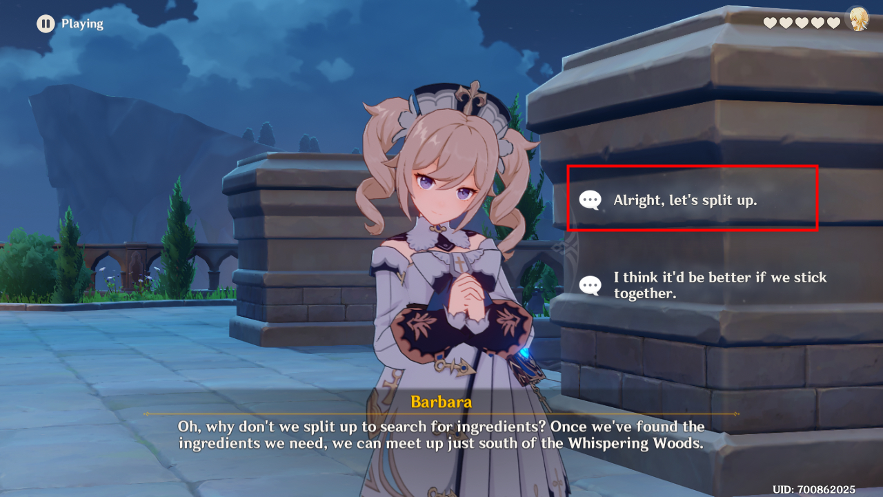 Genshin Impact Wellspring of Healing Hangout Event: Barbara - Act I