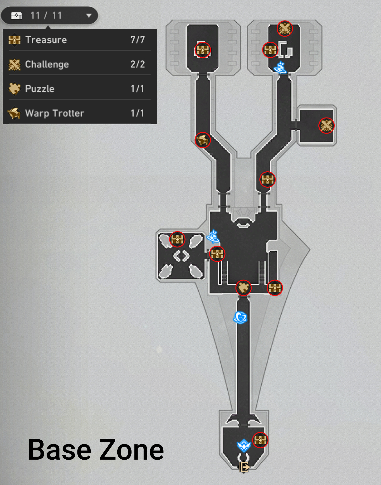 Honkai: Star Rail Base Zone Map Treasure Chests Warp Trotters Challenges Puzzles