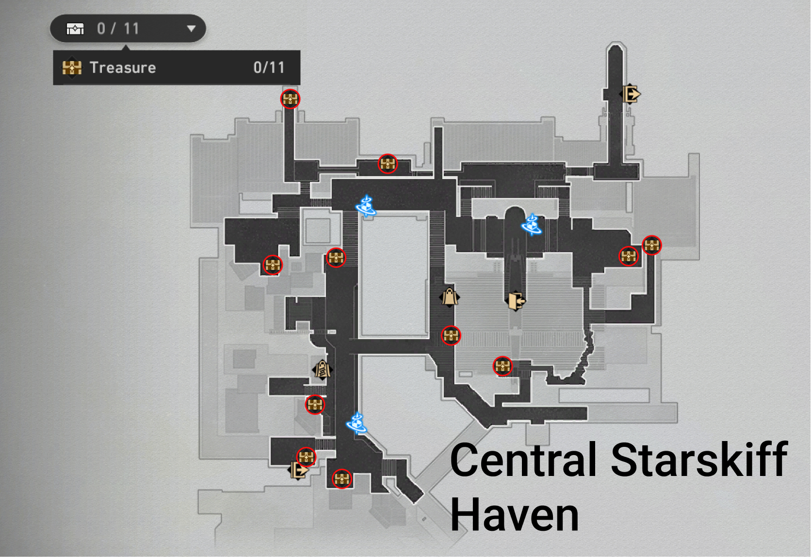 Honkai: Star Rail Central Starskiff Haven Map Treasure Chests Warp Trotters Challenges Puzzles