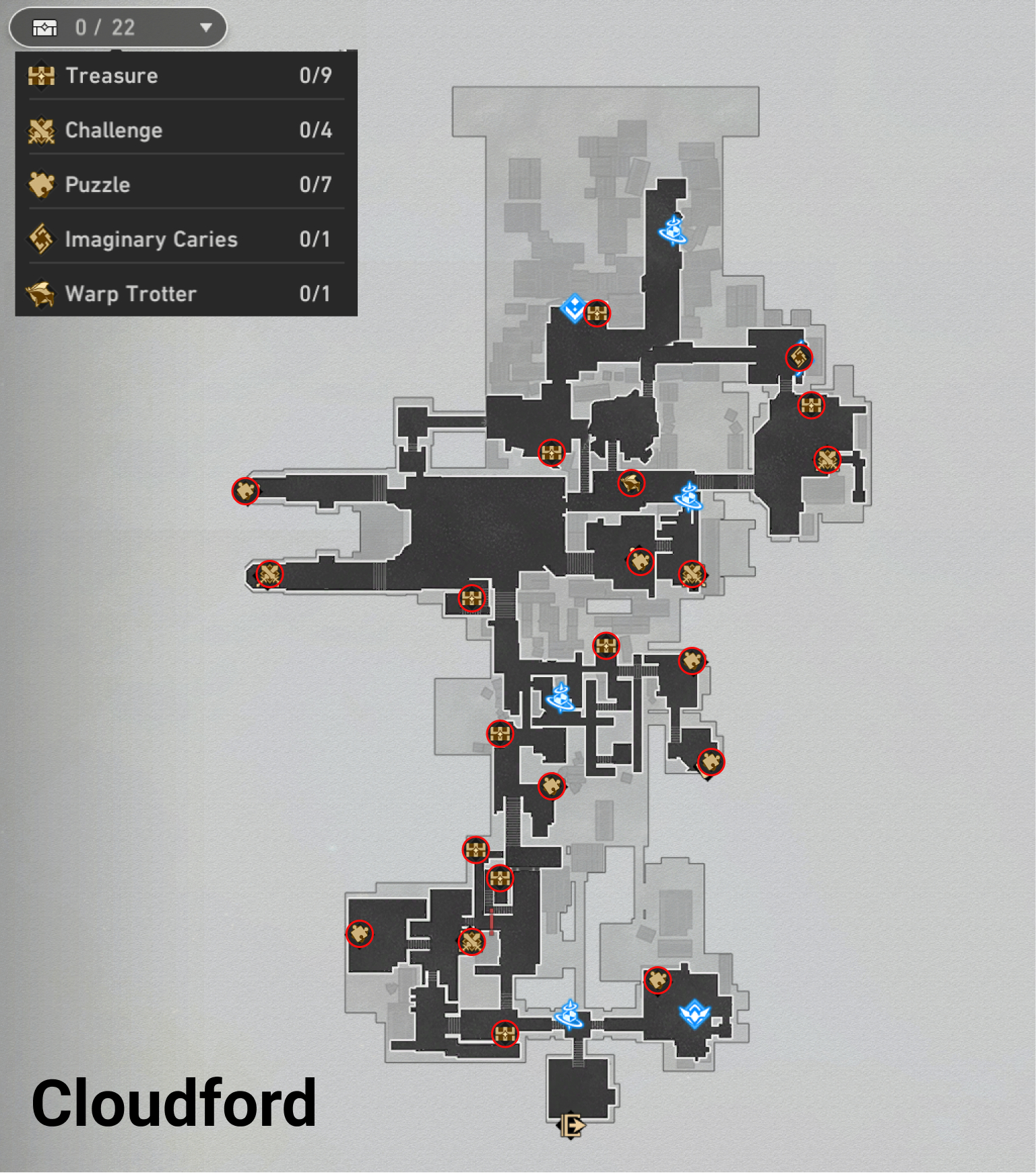 Honkai: Star Rail Cloudford Map Treasure Chests Warp Trotters Challenges Puzzles