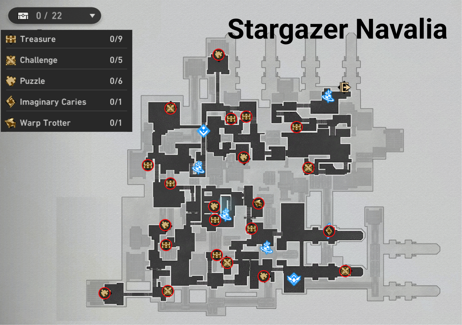 Honkai: Star Rail Stargazer Navalia Map Treasure Chests Warp Trotters Challenges Puzzles