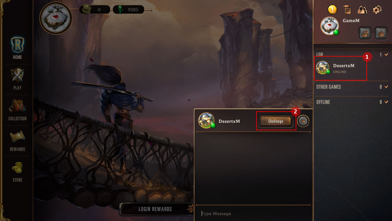 How to play a match with a friend