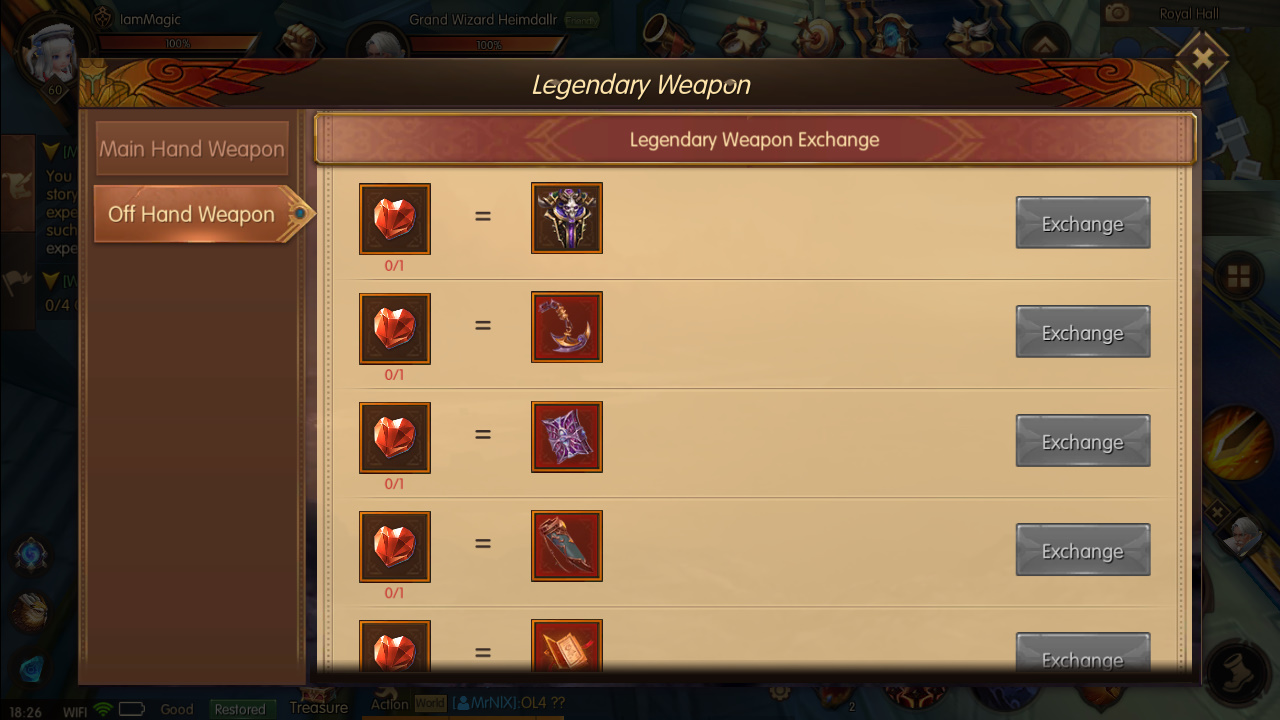 Legendary weapon World of Kings