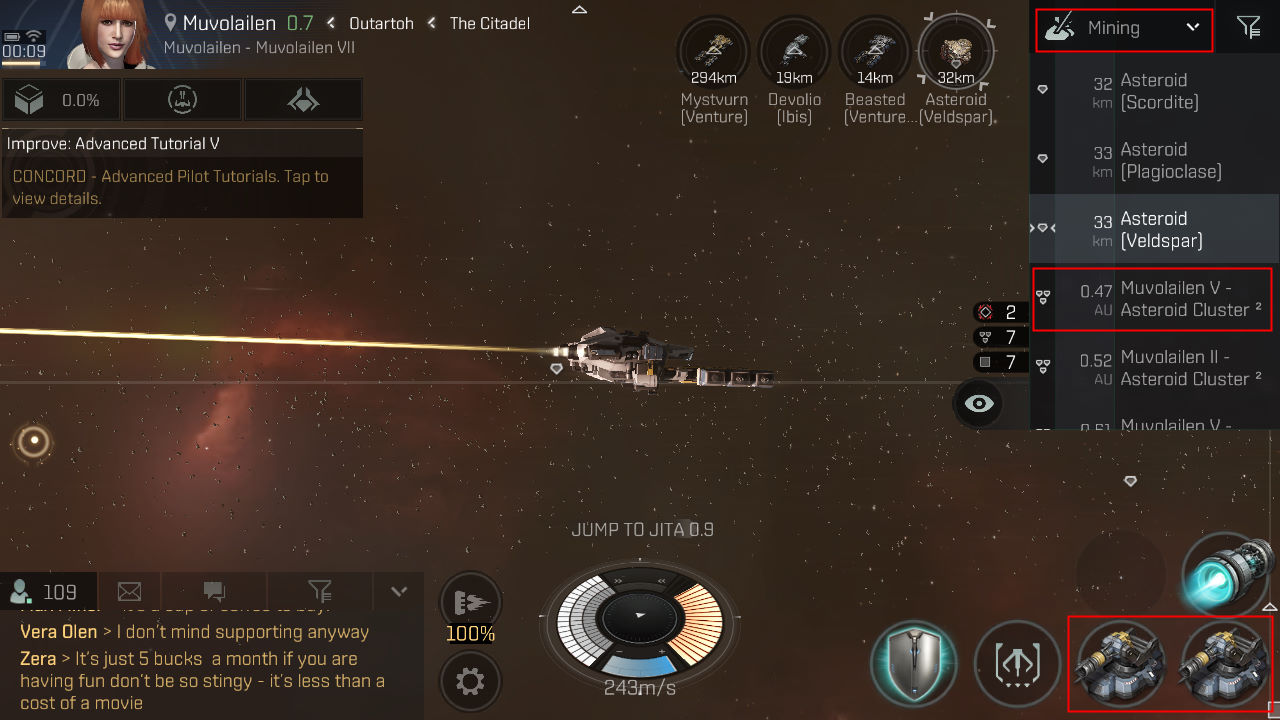 Eve Echoes Добыча руды (Mining)