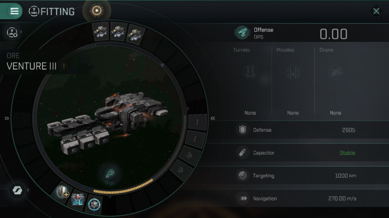 Eve Echoes Вентура (Venture) рекомендуемая оснастка корабля (fit)